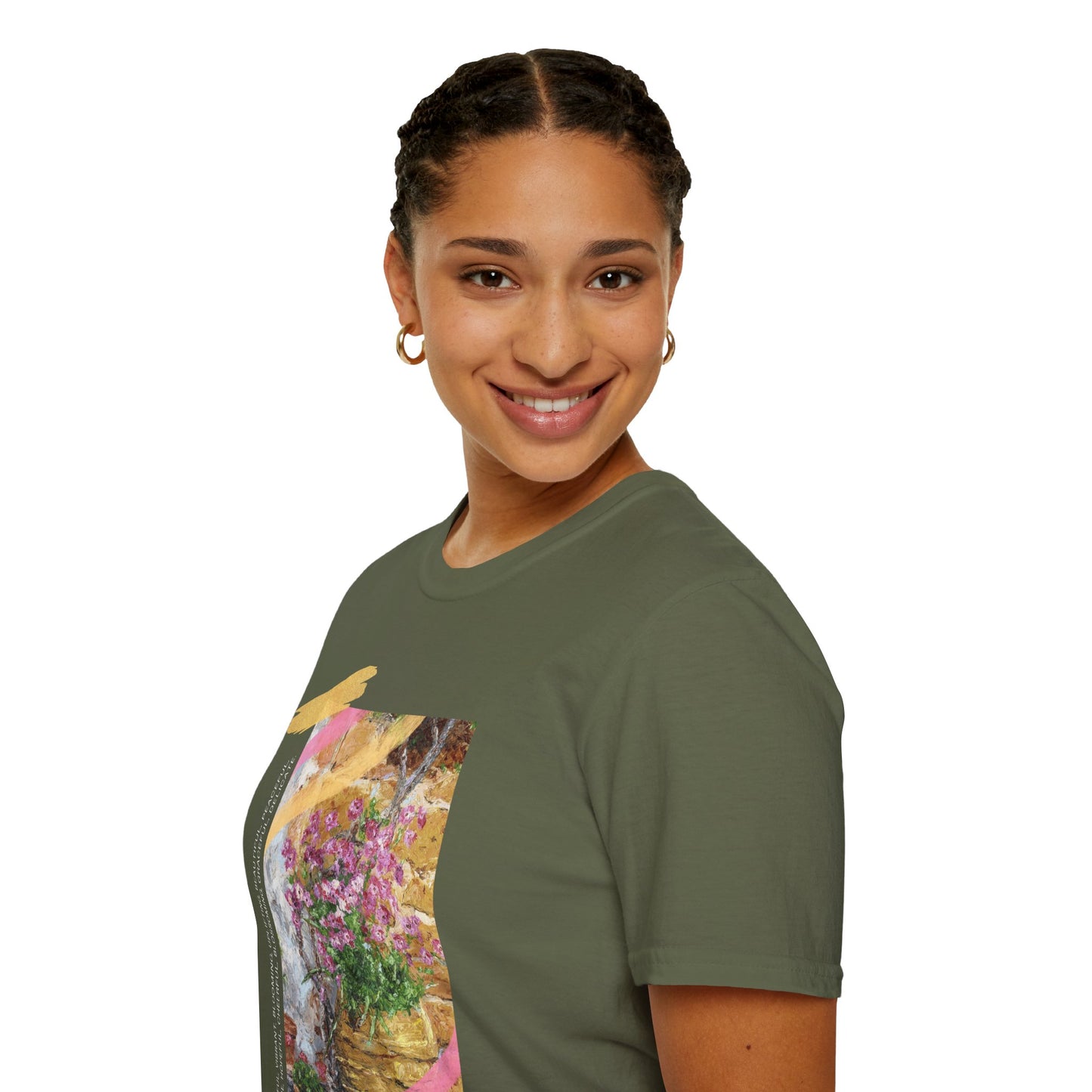 Women Art T-Shirt, Purple flowers in Italy